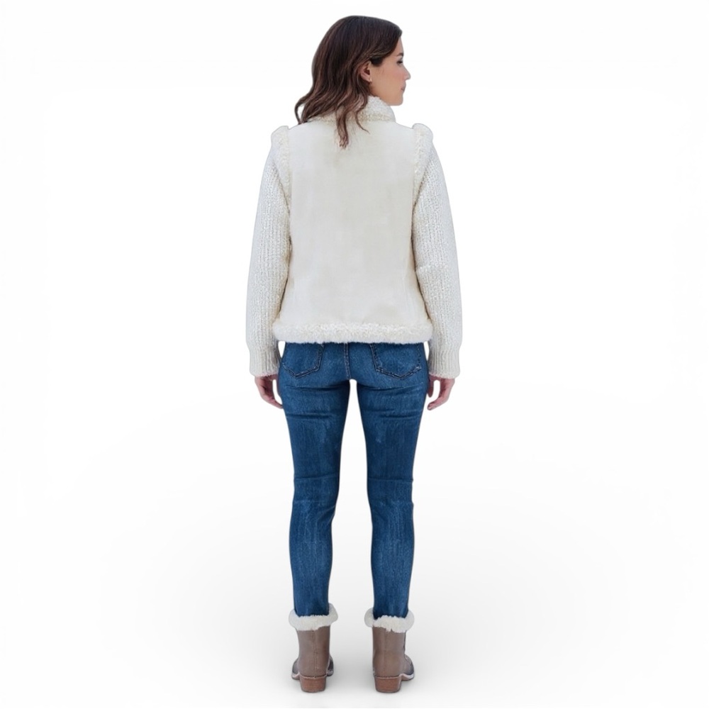 House of Harlow 1960 Faux Shearling Vest Boho Cabincore Winter Size OS One Size - Picture 10 of 11